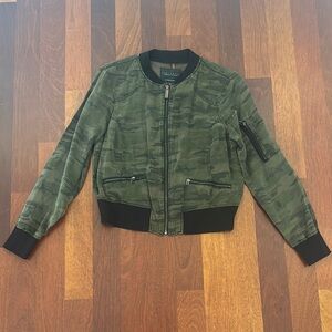 Sanctuary Green Camouflage Bomber Jacket